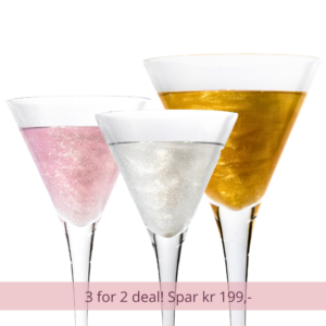 EAT ME spiselig glitter for drink i 3 farger: gull, rosa og sølv.