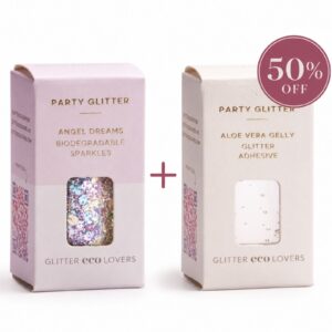 Dreamy rosa glitter med glitterlim miljøvannlig og uten plast