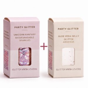 Rosa unicorn glitter og glitterlim